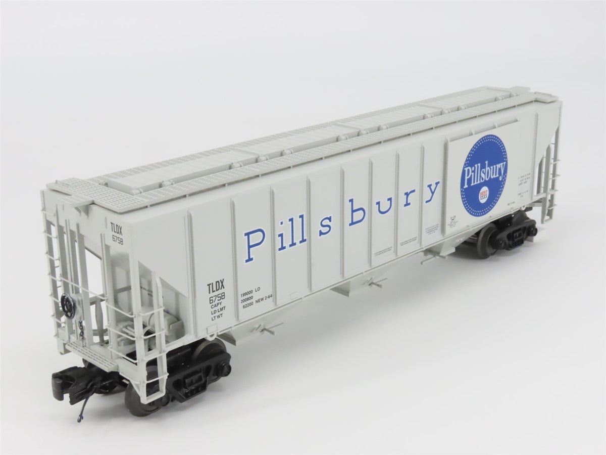 O Gauge 3-Rail MTH 20-97319 TLDX Pillsbury 3-Bay Covered Hopper #6758