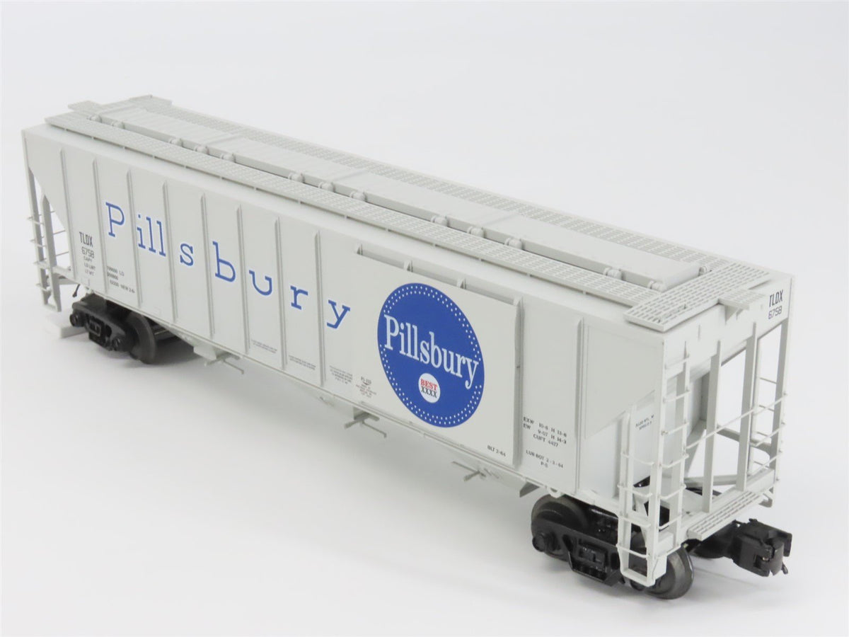 O Gauge 3-Rail MTH 20-97319 TLDX Pillsbury 3-Bay Covered Hopper #6758