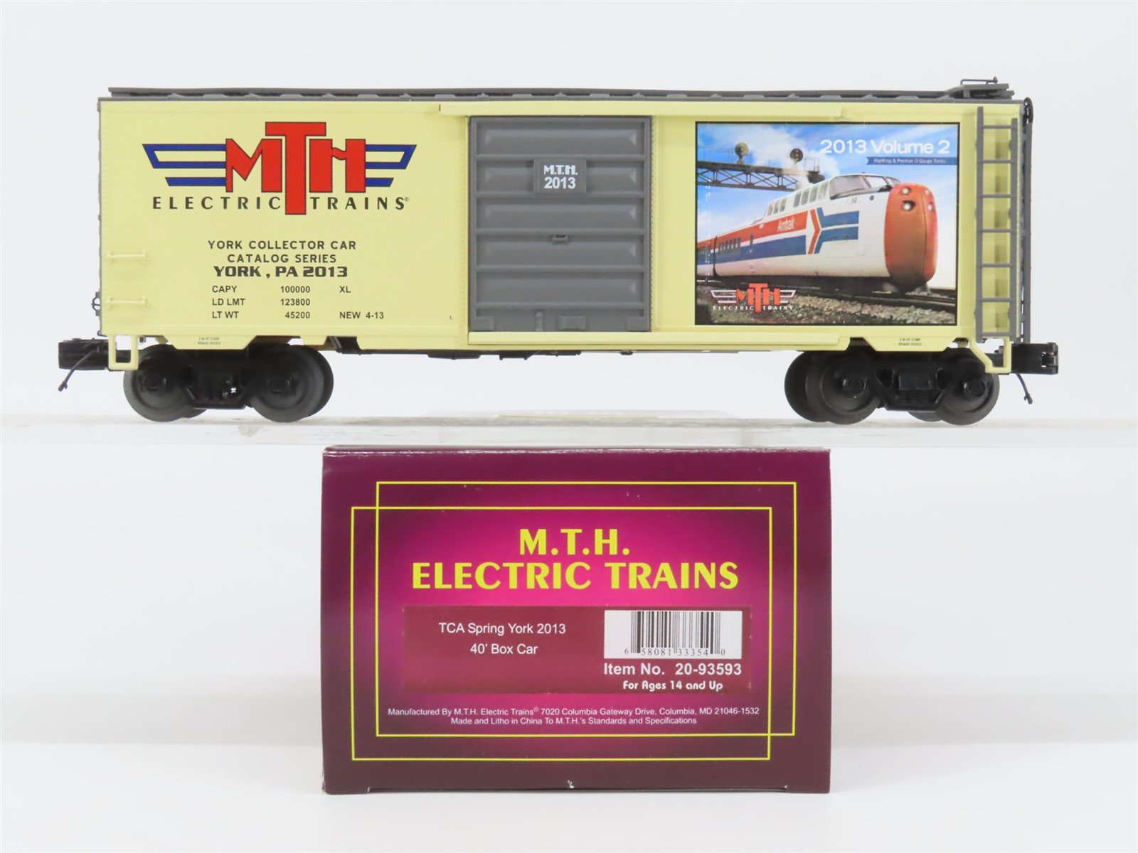 O Gauge 3-Rail MTH 20-93593 TCA Spring York 2013 40' Box Car