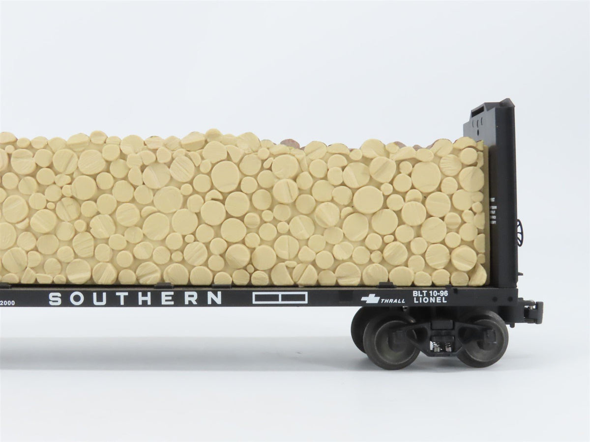 O Gauge 3-Rail Lionel 6-16951 SOU Southern 50&#39; Bulkhead Flat Car w/ Wood Load