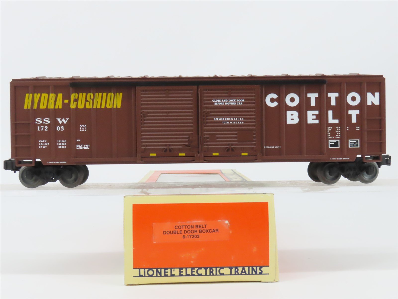 O Gauge 3-Rail Lionel 6-17203 SSW Cotton Belt 50' Double-Door Box Car #17203