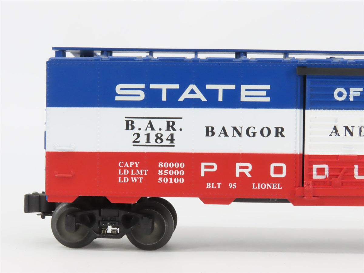 O Gauge 3-Rail Lionel 6-17218 BAR &quot;State of Maine&quot; 40&#39; Single Door Box Car #2184