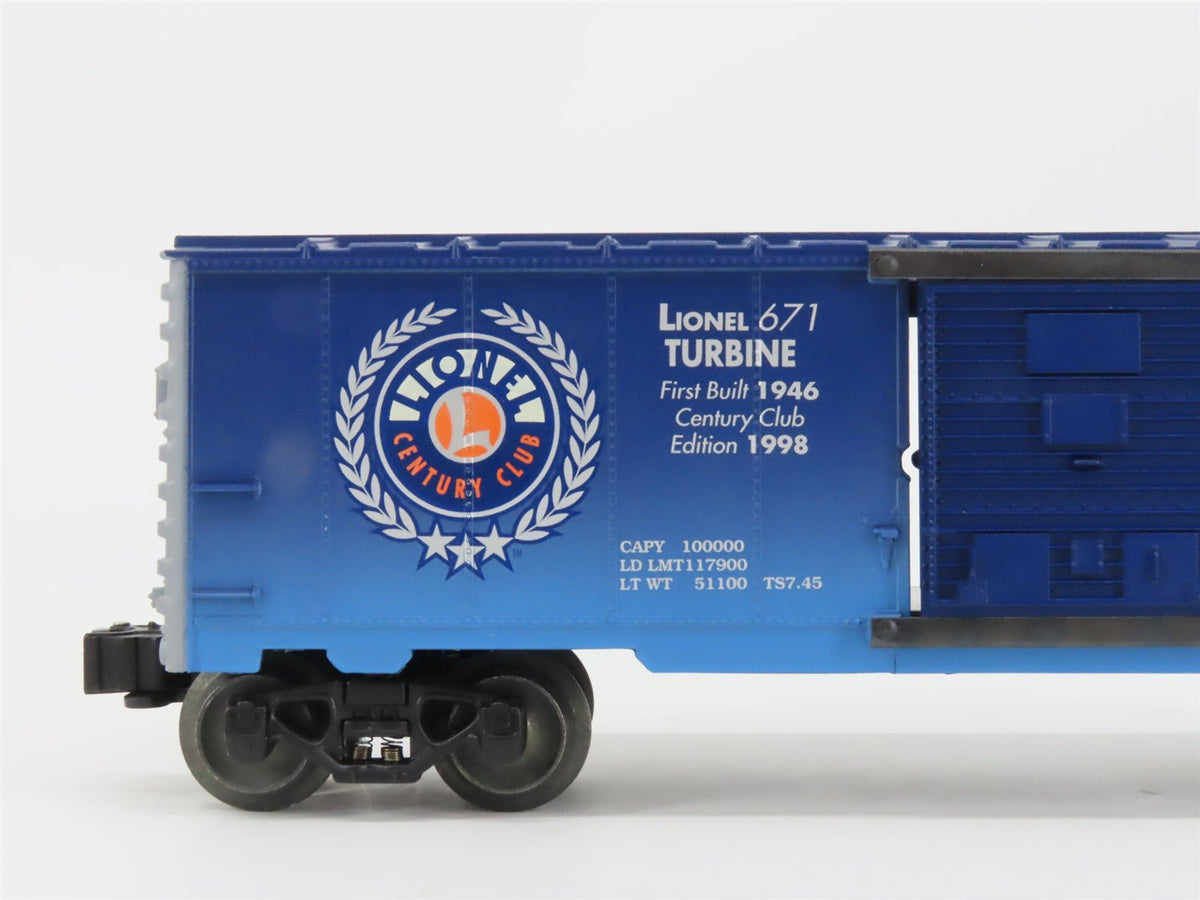 O Gauge 3-Rail Lionel 6-29228 Century Club &quot;671 PRR Turbine&quot; Box Car