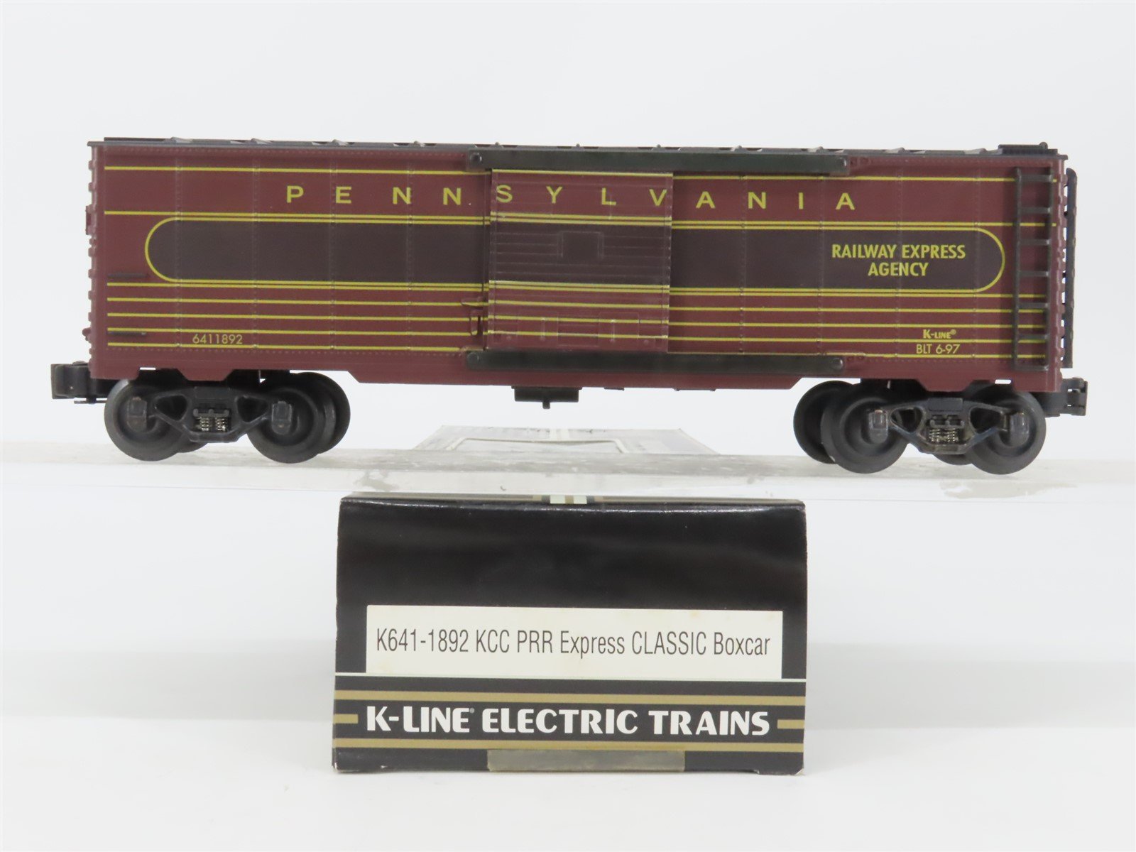 O27 Gauge 3-Rail K-Line K641-1892 PRR Pennsylvania REA Express Box Car #6411892