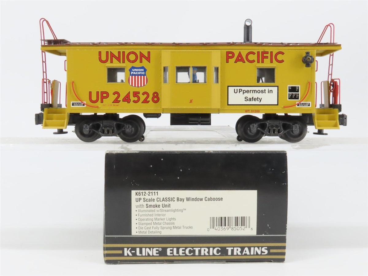 O Gauge 3-Rail K-Line K612-2111 UP Union Pacific Bay Window Caboose #24528