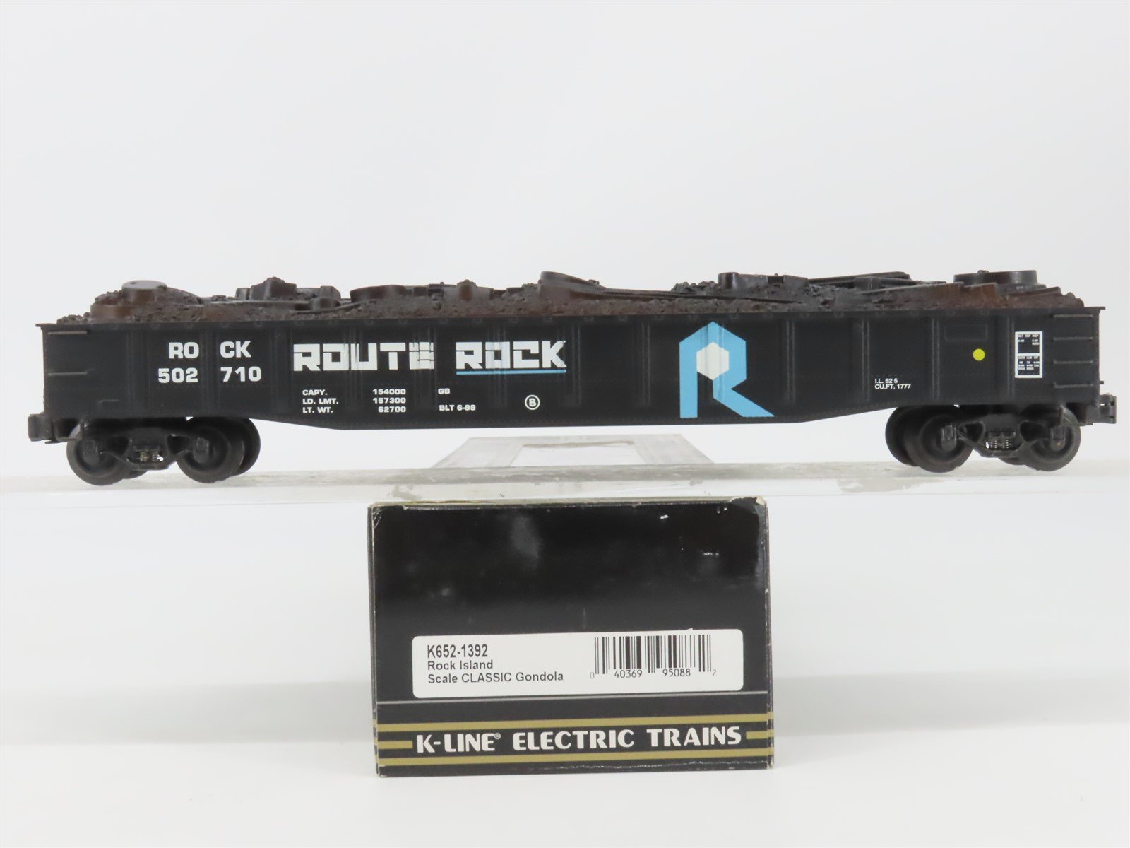 O Gauge 3-Rail K-Line K652-1392 RI Rock Island 50' Gondola #502710 w/ Scrap Load