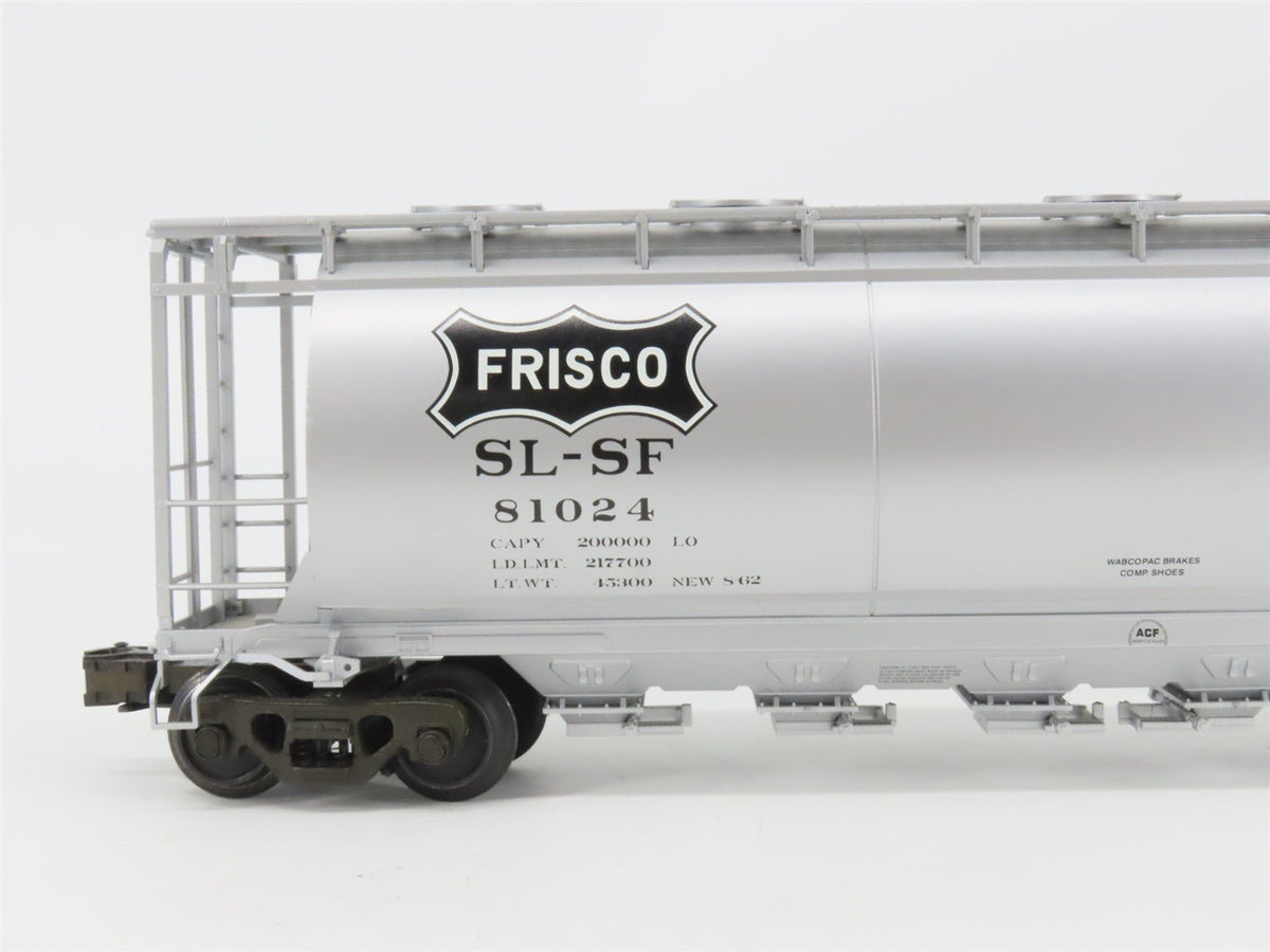 O Gauge 3-Rail Atlas 6333-2 SLSF Frisco ACF 6-Bay Cylindrical Hopper #81024