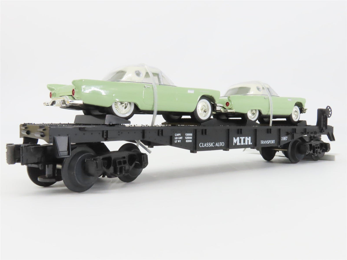 O27 Gauge 3-Rail MTH RailKing 30-7613 Auto Transport Flat Car #1957 w/ T&#39;Birds