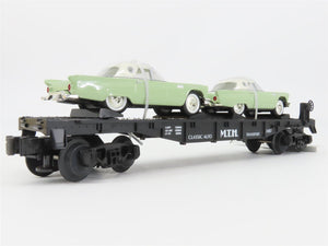 O27 Gauge 3-Rail MTH RailKing 30-7613 Auto Transport Flat Car #1957 w/ T'Birds