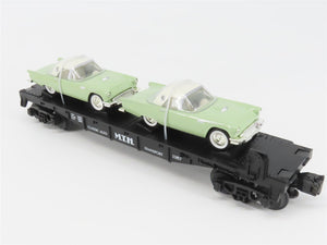 O27 Gauge 3-Rail MTH RailKing 30-7613 Auto Transport Flat Car #1957 w/ T'Birds