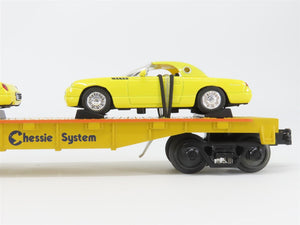O27 Gauge 3-Rail MTH RailKing 30-76055 B&O Chessie Flat Car #8813 w/Ford T'Birds