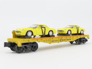 O27 Gauge 3-Rail MTH RailKing 30-76055 B&O Chessie Flat Car #8813 w/Ford T'Birds