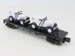 O27 Gauge 3-Rail MTH RailKing 30-8304 C&O Flat Car #w/ 2 Ertl Panel Vans