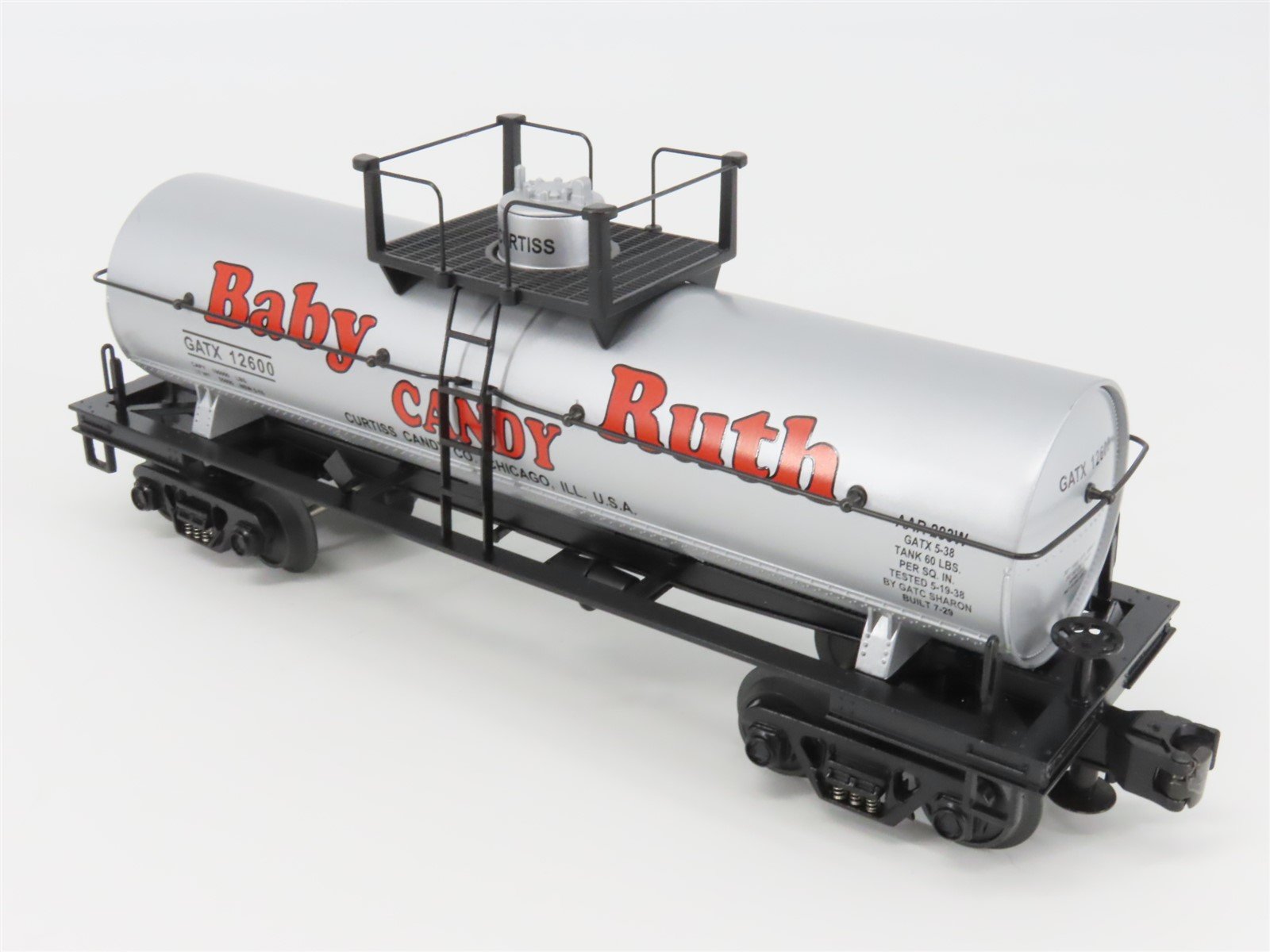 O27 Gauge 3-Rail MTH RailKing 30-8109 GATX Baby Ruth Single Dome Tank Car #12600