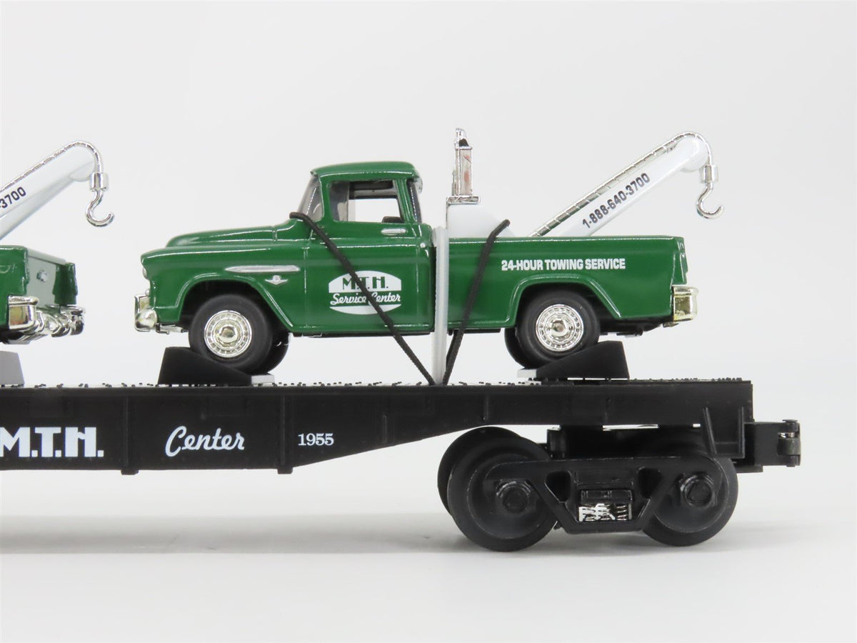 O27 Gauge 3-Rail MTH RailKing 30-7615 Service Center Flat Car w/ Cameo Wreckers