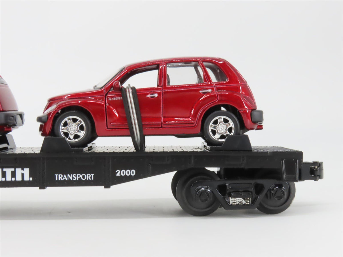 O27 Gauge 3-Rail MTH RailKing 30-76039 Flat Car #2000 w/ 2 Red PT Cruisers