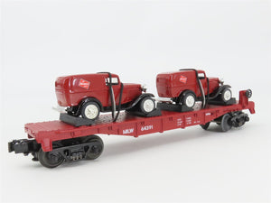 O27 Gauge 3-Rail MTH RailKing 30-8303 MILW Flat Car #64391 w/Ertl '32 Panel Vans