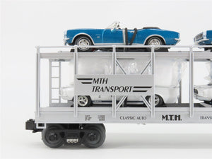 O27 Gauge 3-Rail MTH RailKing 30-7666 Auto Carrier w/ Ertl '67 Camaro & Shelby