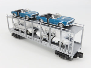 O27 Gauge 3-Rail MTH RailKing 30-7666 Auto Carrier w/ Ertl '67 Camaro & Shelby