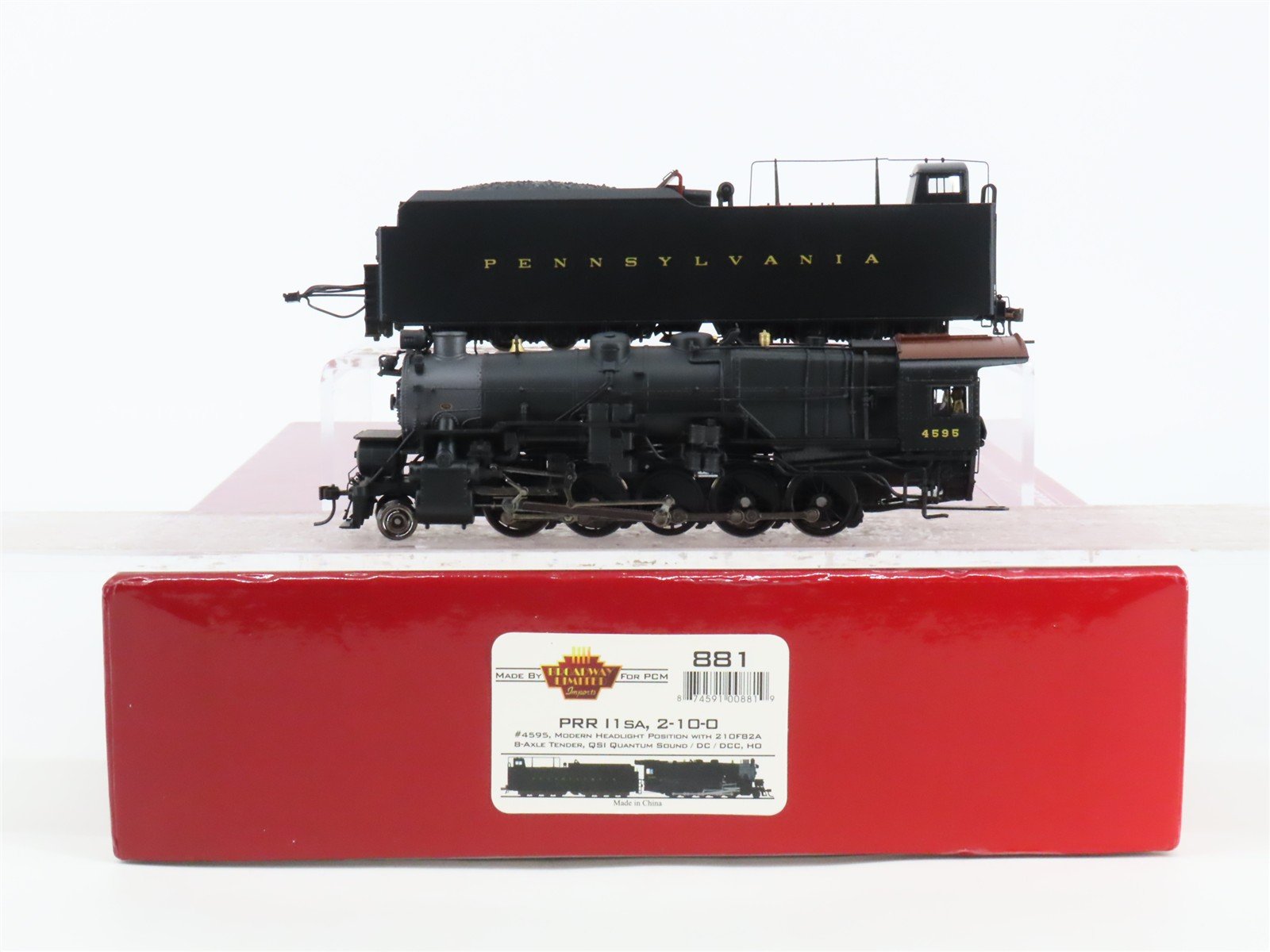HO Scale Broadway Limited BLI PCM 881 PRR 2-10-0 I1sa Steam #4595 w/ DCC & Sound