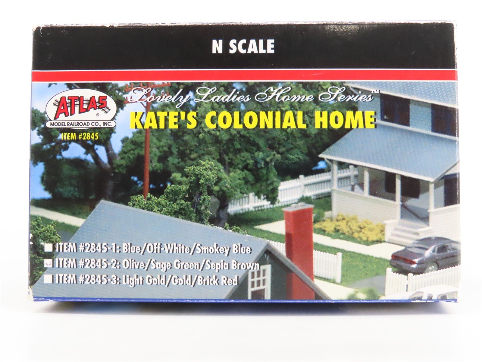 N 1/160 Scale Atlas 2845-2 Kate's Colonial Home - Olive/Sage Green/ Sepia Brown