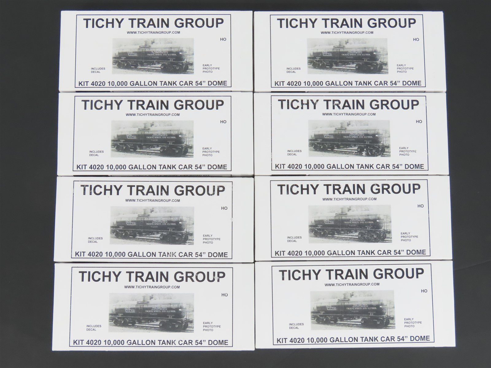 LOT of 8 HO Scale Tichy Train Group Kits 4020 Undecorated Single Dome Tank Cars