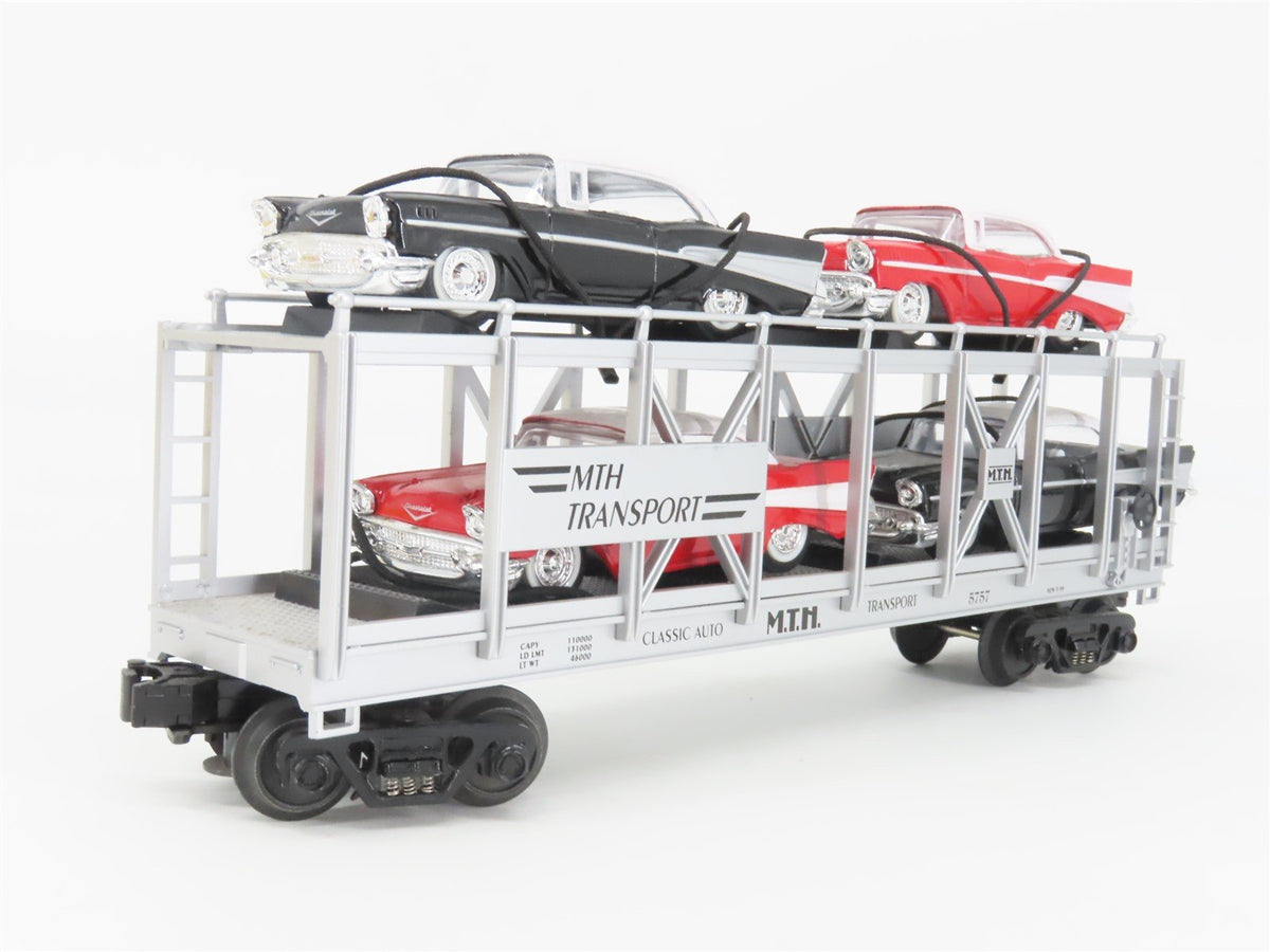 O Gauge 3-Rail MTH Rail King 30-7656 Transport Auto Carrier #5757 w/ &#39;57 Chevys
