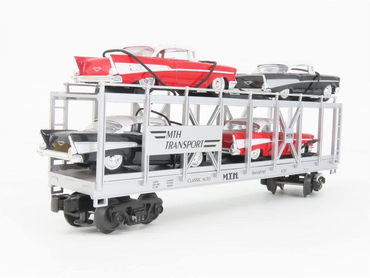 O Gauge 3-Rail MTH Rail King 30-7656 Transport Auto Carrier #5757 w/ &#39;57 Chevys