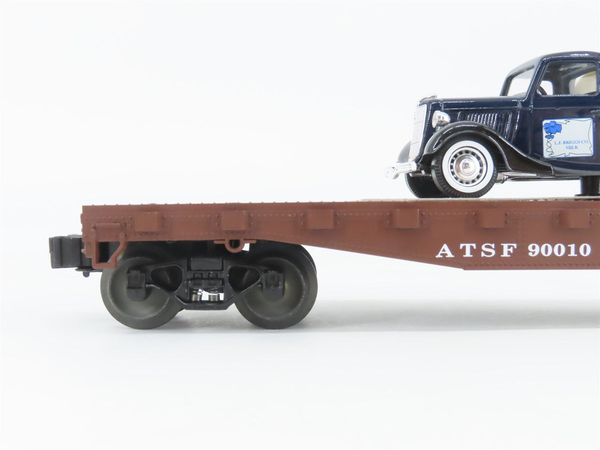 O Gauge 3-Rail Lionel 6-17529 ATSF Santa Fe Flat Car #90010 w/ Ford Milk Truck