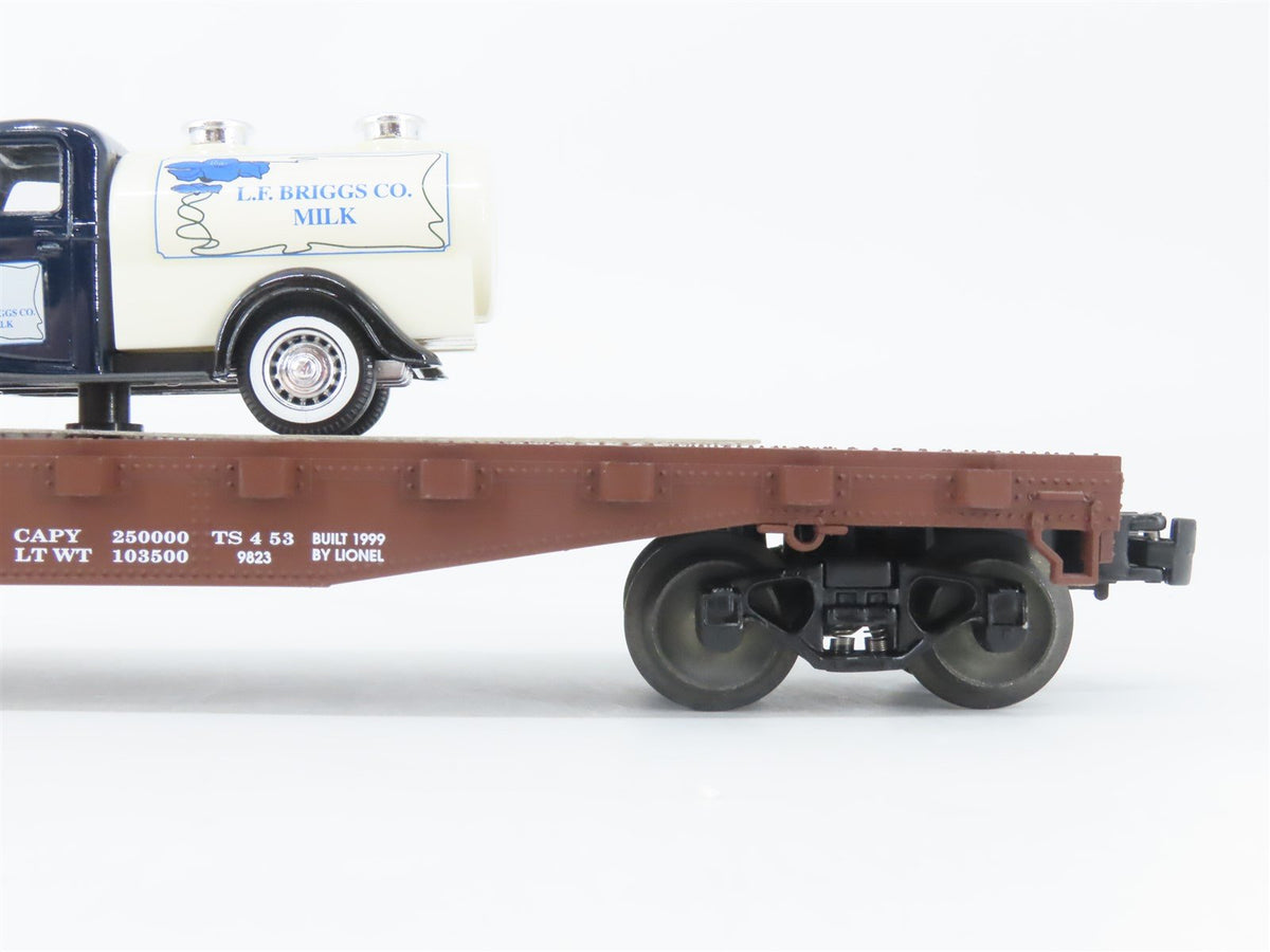 O Gauge 3-Rail Lionel 6-17529 ATSF Santa Fe Flat Car #90010 w/ Ford Milk Truck