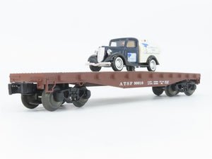 O Gauge 3-Rail Lionel 6-17529 ATSF Santa Fe Flat Car #90010 w/ Ford Milk Truck