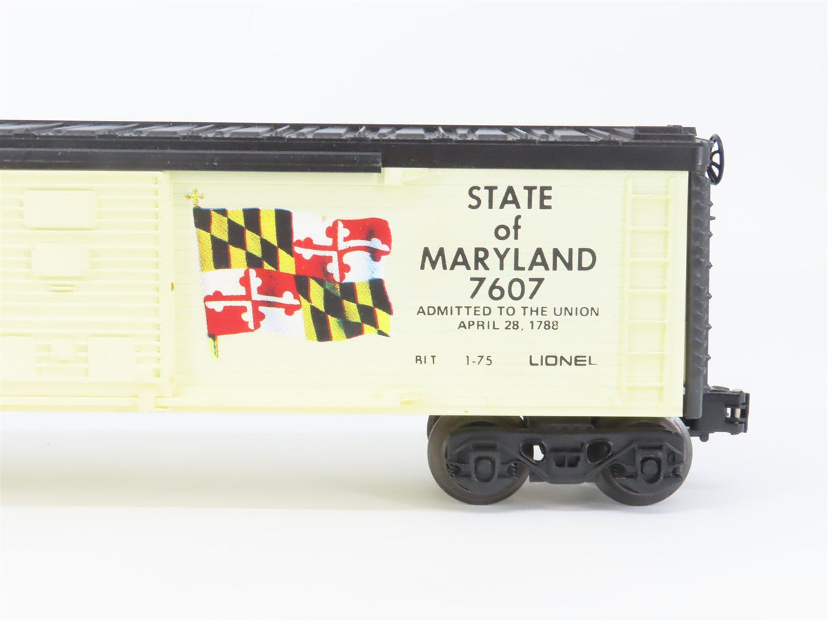 O Gauge 3-Rail Lionel 6-7607 Spirit of &#39;76 Maryland Single Door Box Car #7607