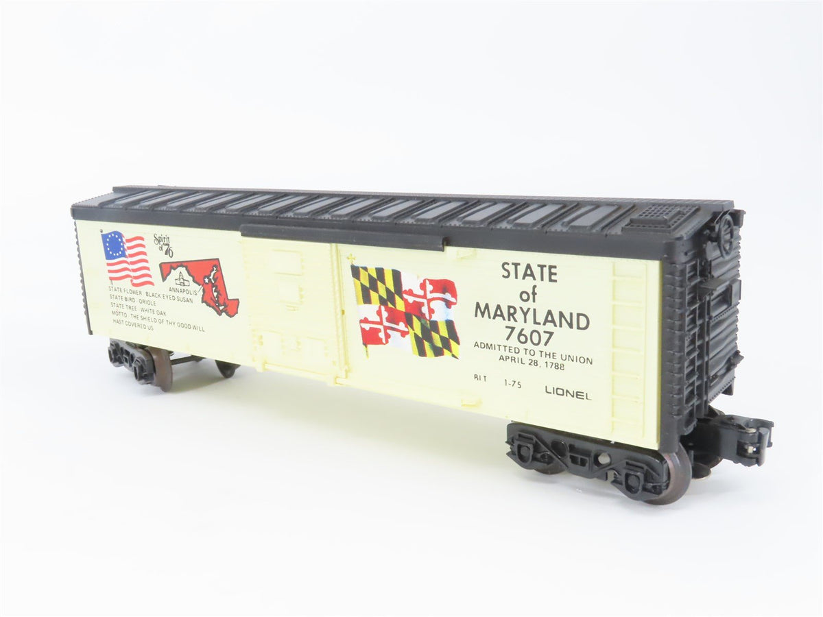 O Gauge 3-Rail Lionel 6-7607 Spirit of &#39;76 Maryland Single Door Box Car #7607