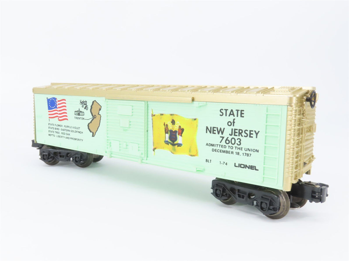 O Gauge 3-Rail Lionel 6-7603 Spirit of &#39;76 New Jersey Single Door Box Car #7603