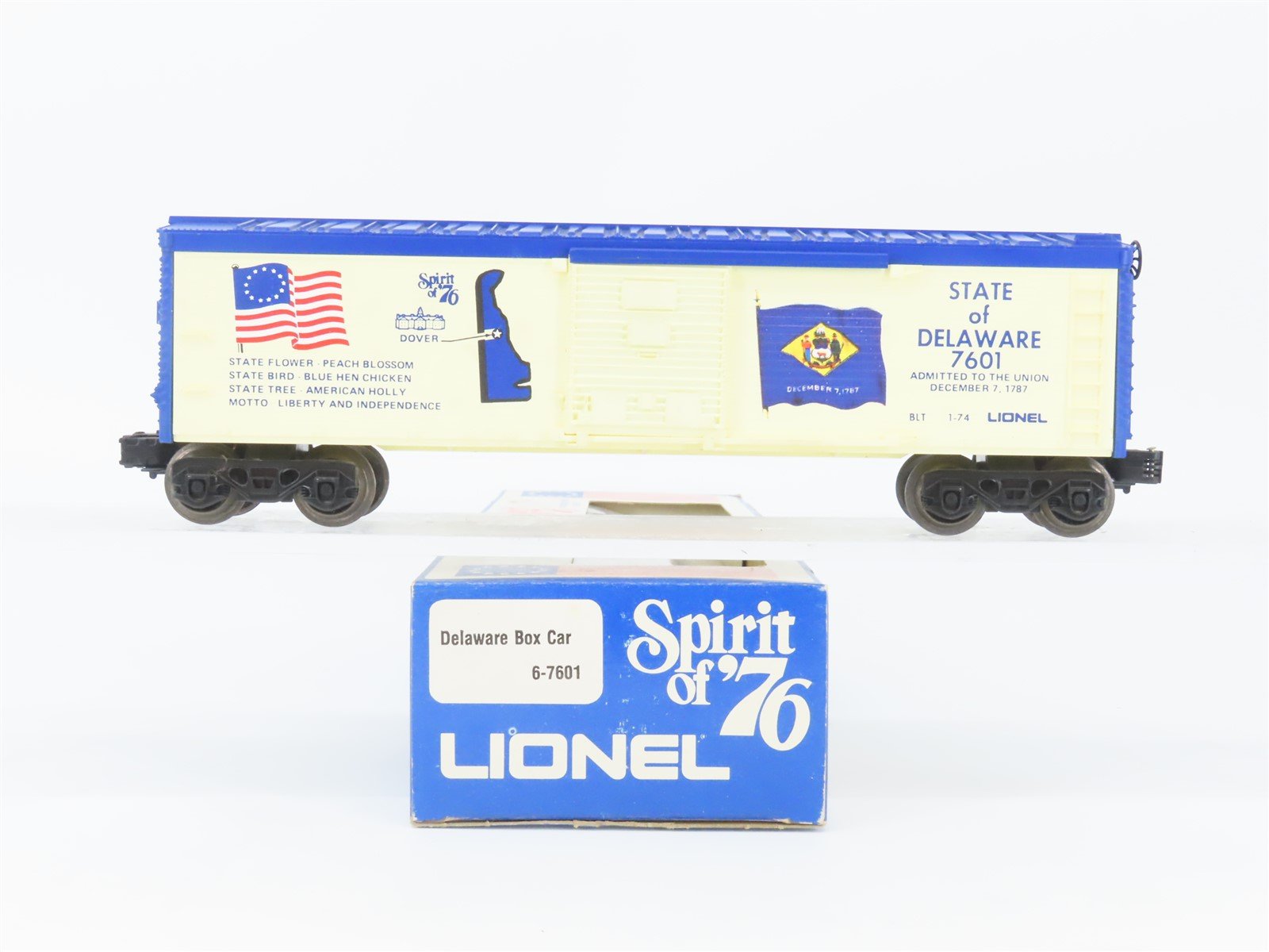 O Gauge 3-Rail Lionel 6-7601 Spirit of '76 Delaware Single Door Box Car #7601