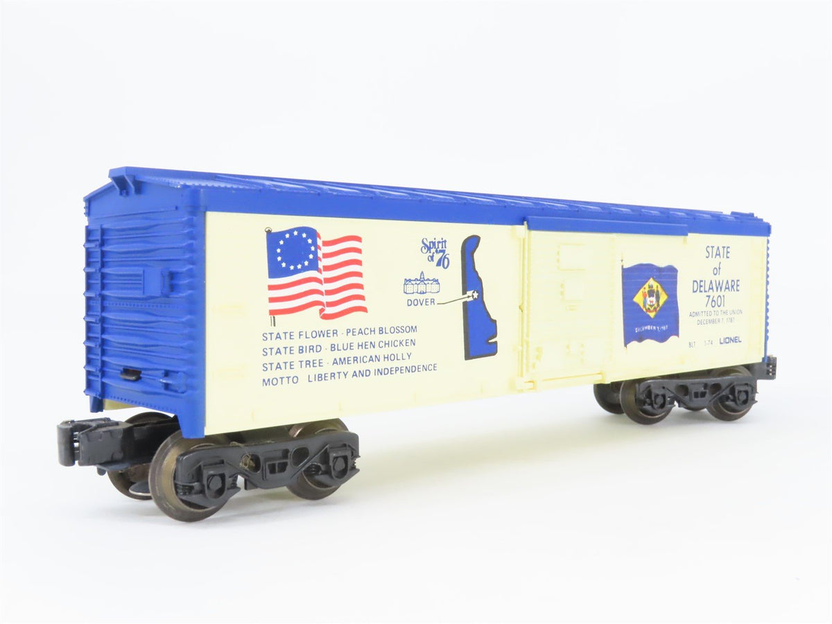 O Gauge 3-Rail Lionel 6-7601 Spirit of &#39;76 Delaware Single Door Box Car #7601