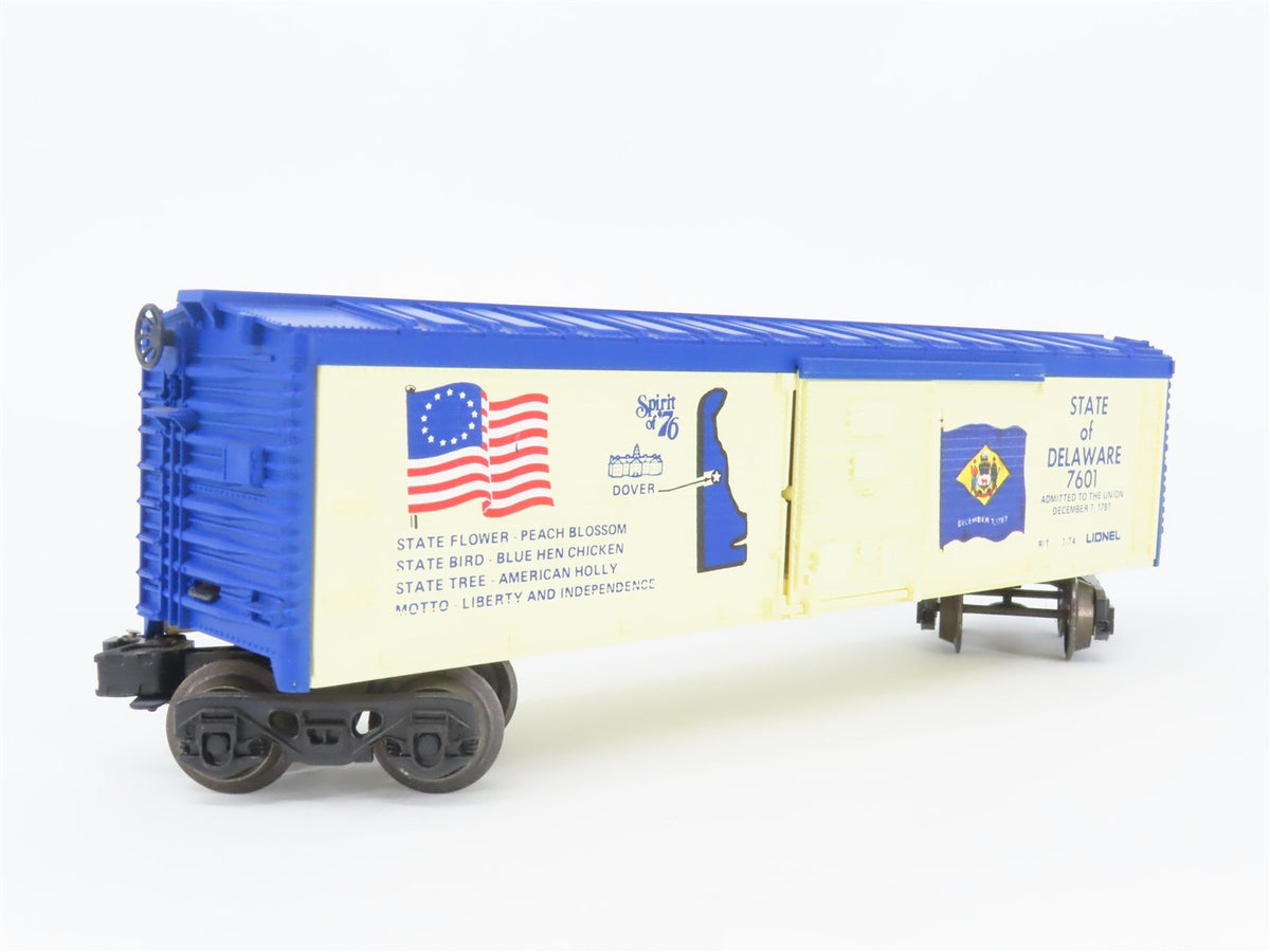 O Gauge 3-Rail Lionel 6-7601 Spirit of &#39;76 Delaware Single Door Box Car #7601