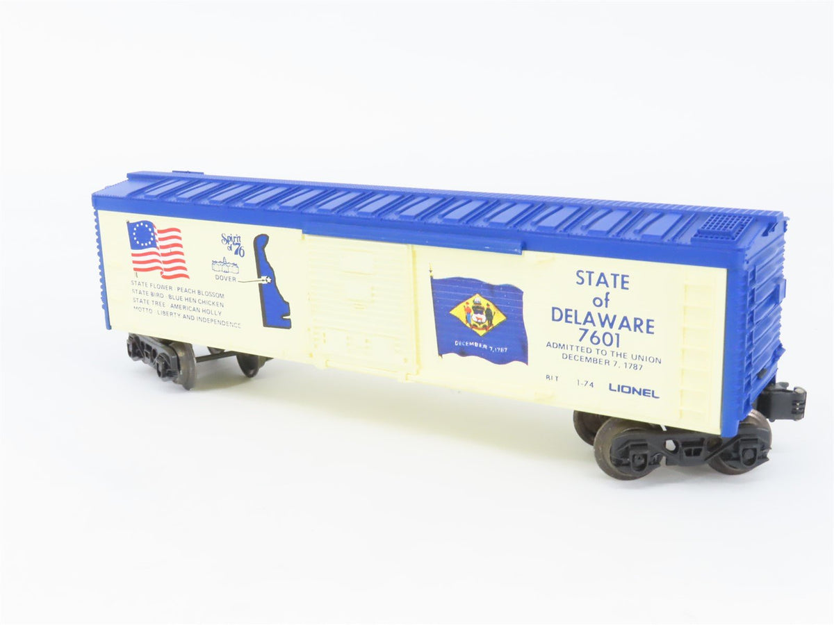 O Gauge 3-Rail Lionel 6-7601 Spirit of &#39;76 Delaware Single Door Box Car #7601