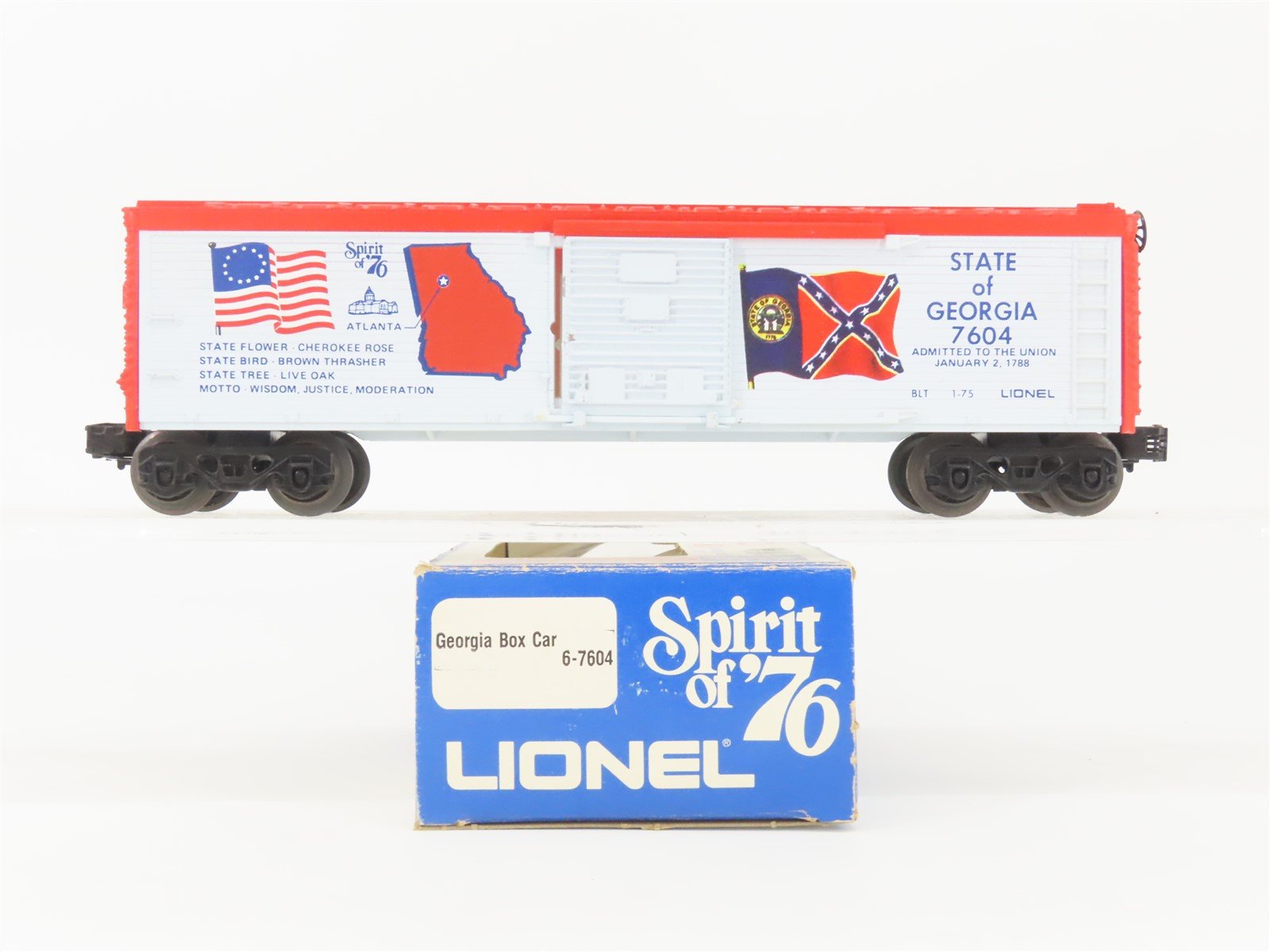 O Gauge 3-Rail Lionel 6-7604 Spirit of '76 Georgia Single Door Box Car #7604
