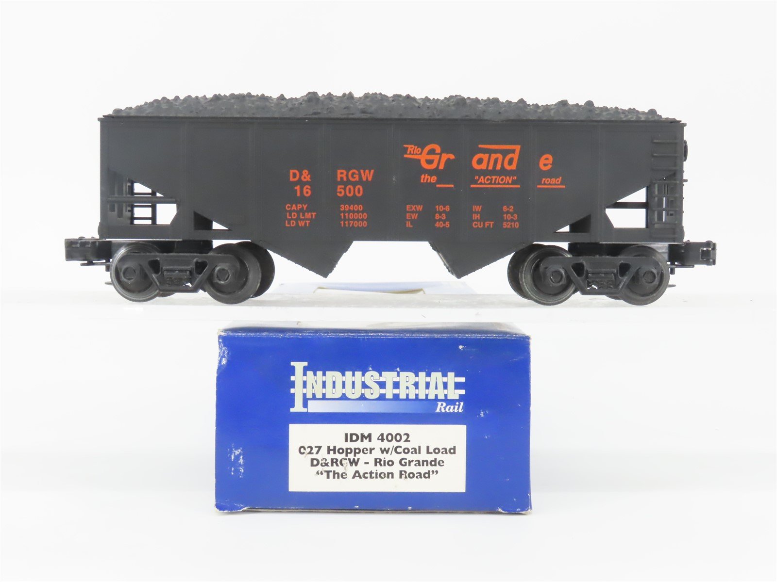 O Gauge 3-Rail Industrial Rail IDM 4002 D&RGW Rio Grande 2-Bay Hopper #16500