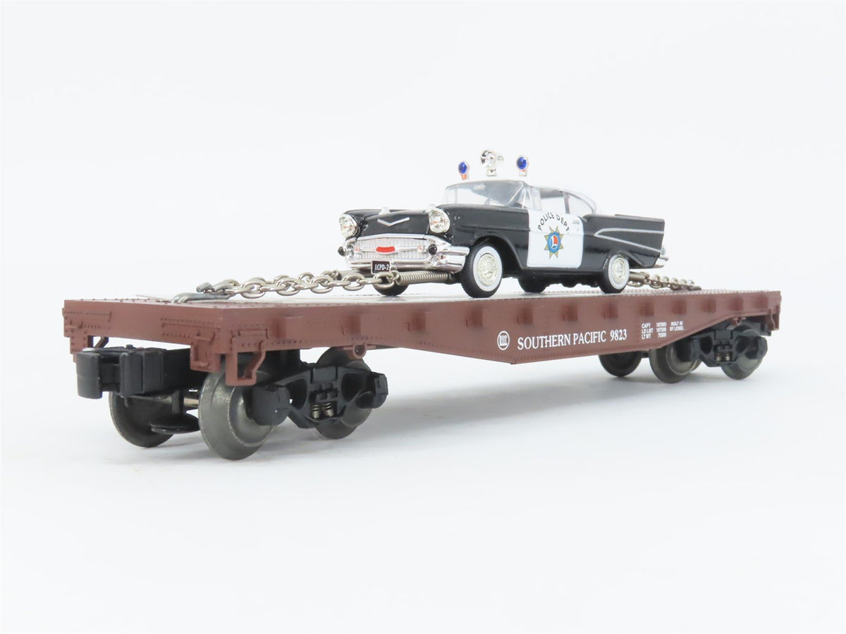 O Gauge 3-Rail Lionel 6-26906 SP Southern Pacific Flat Car #9823 w/ Police Car