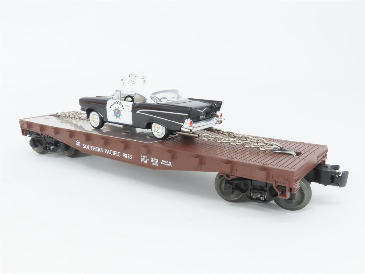 O Gauge 3-Rail Lionel 6-26906 SP Southern Pacific Flat Car #9823 w/ Police Car