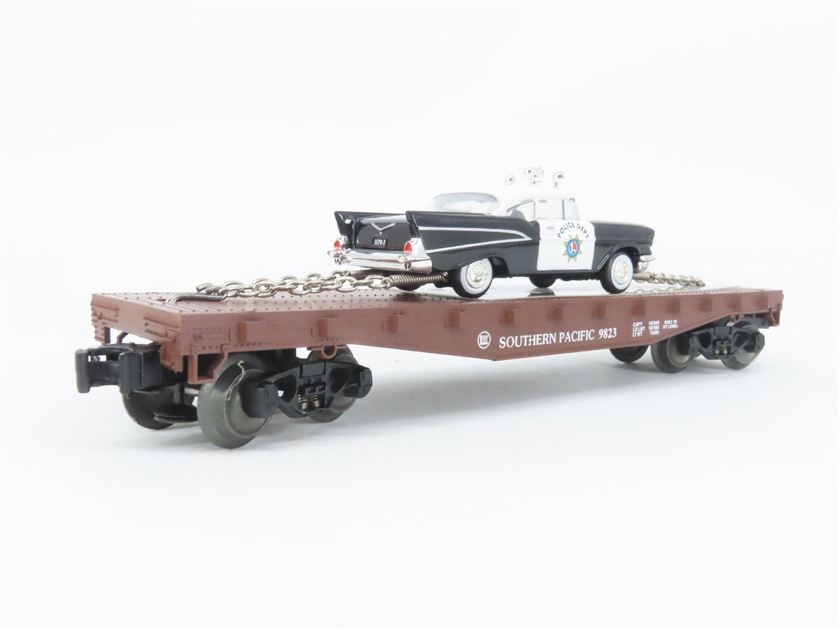 O Gauge 3-Rail Lionel 6-26906 SP Southern Pacific Flat Car #9823 w/ Police Car