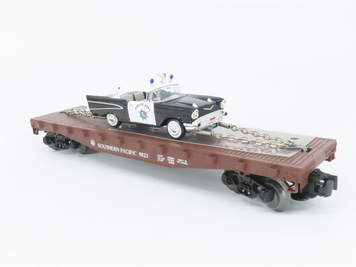 O Gauge 3-Rail Lionel 6-26906 SP Southern Pacific Flat Car #9823 w/ Police Car