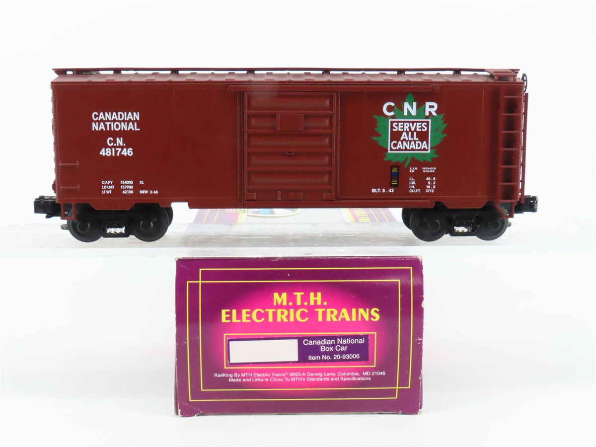O Gauge 3-Rail MTH 20-93006 CN Canadian National &quot;Maple Leaf&quot; Boxcar 481746