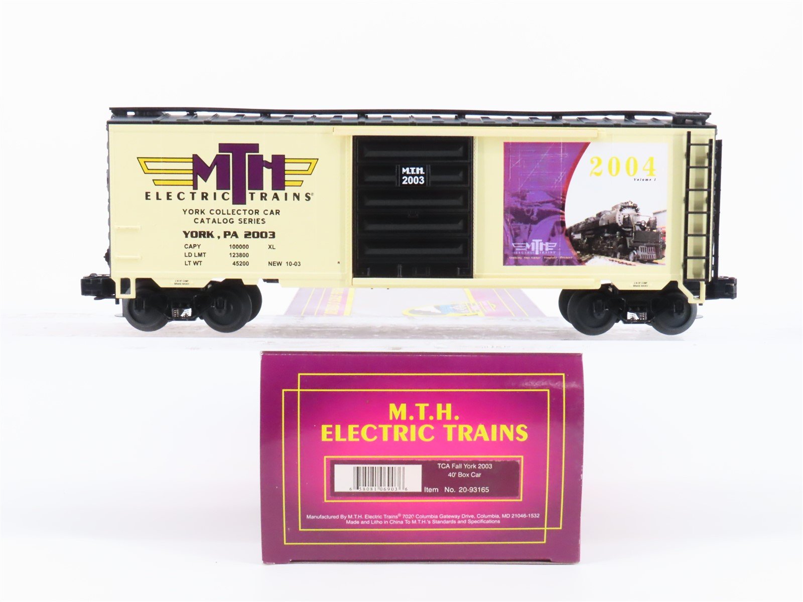 O Gauge 3-Rail MTH 20-93165 MTH TCA Fall York 2003 40' Box Car