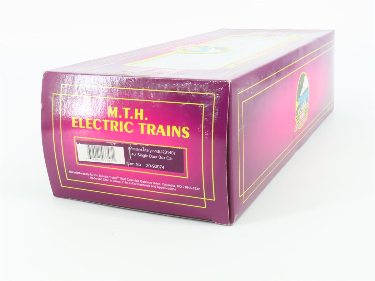 O Gauge 3-Rail MTH 20-93074 WM Western Maryland Fast Freight 40&#39; Box Car 29140