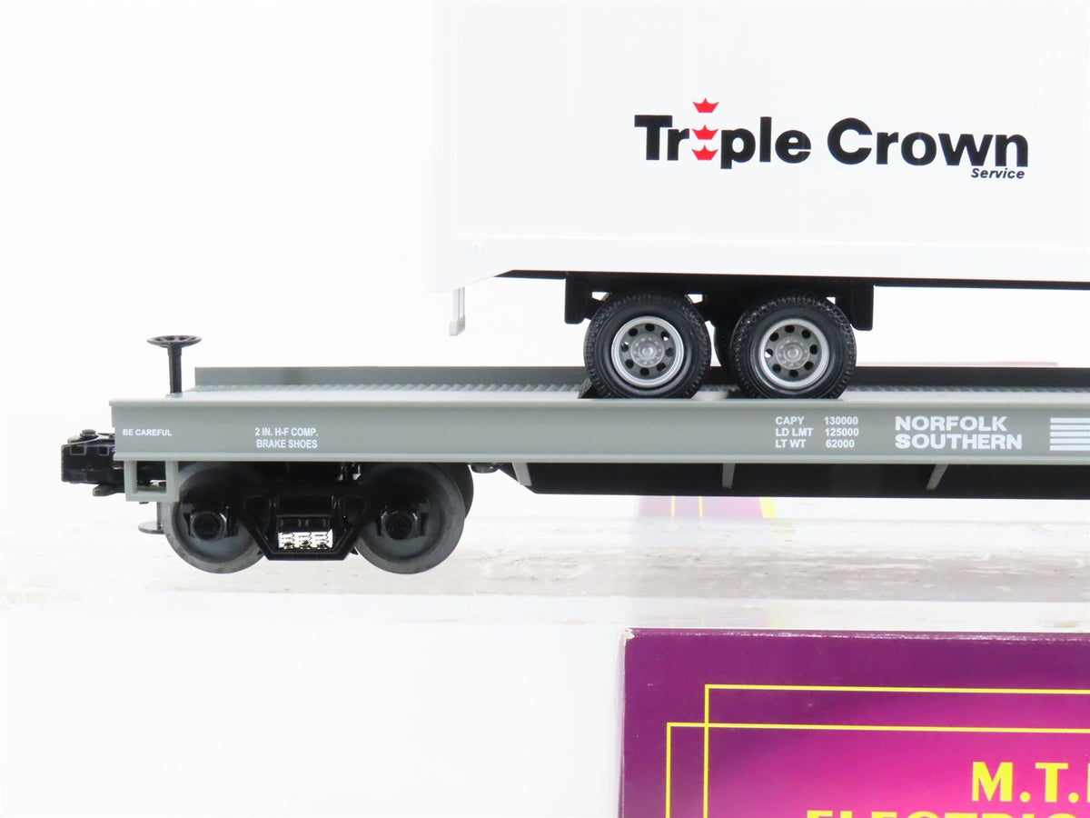 O Gauge 3-Rail MTH 60370 NS Norfolk Southern Flat Car w/40&#39; Trailer 60370