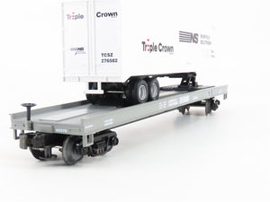O Gauge 3-Rail MTH 60370 NS Norfolk Southern Flat Car w/40' Trailer 60370