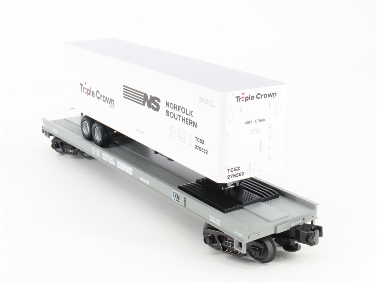 O Gauge 3-Rail MTH 60370 NS Norfolk Southern Flat Car w/40&#39; Trailer 60370